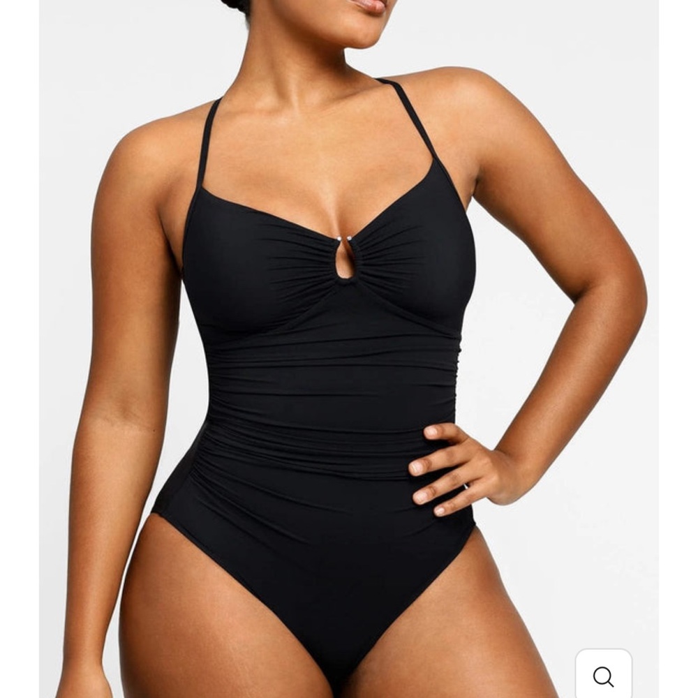 NWOT Shapellx Black One-Piece Swimsuit built in shapewear - Picture 2 of 10